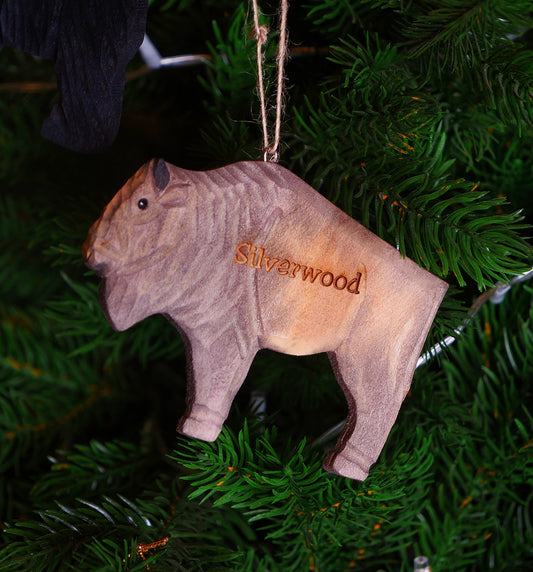 Wooden Buffalo Christmas Ornament